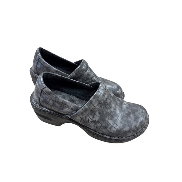 B.O.C Womens Gray Croc-Embossed Clogs Mules Size 7 SKU 7182 - Picture 4 of 9